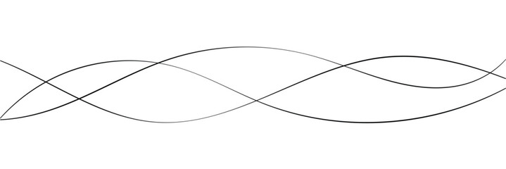 Thin line wavy abstract vector background. Curve wave seamless pattern. Line art striped graphic template. Vector illustration on white background in eps 10.