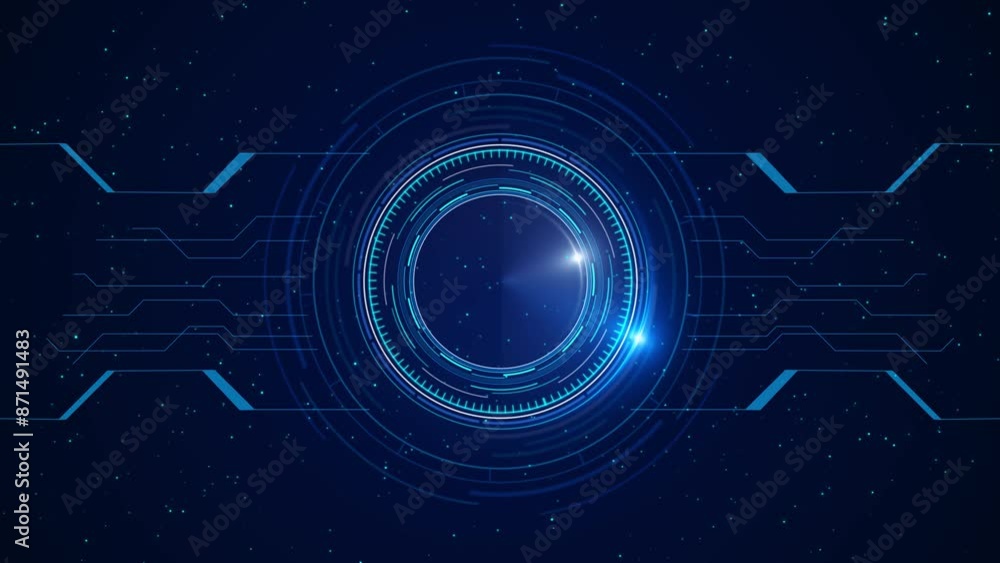 Poster virtual interface hud circle interfaces, hi-tech futuristic display, hologram software development p