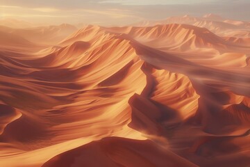 Naklejka premium Golden Desert Dunes at Sunset