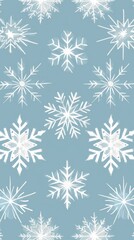 White Snowflakes on a Light Blue Wallpaper