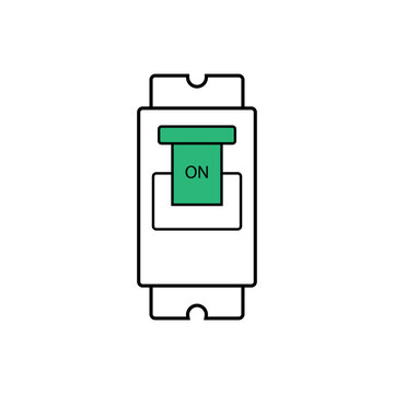 recommend clip art: Circuit Breaker Icon. Switch, Electrical Element Symbol.  Off Position. 