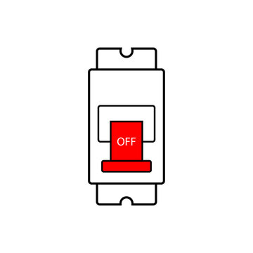 recommend clip art: Circuit Breaker Icon. Switch, Electrical Element Symbol. On Position. 