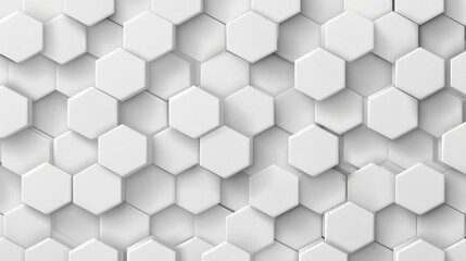 Fototapeta premium Stunning 3D honeycomb mosaic design with futuristic flair in white. Realistic geometric texture for modern aesthetic.