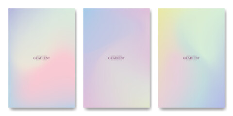 Fototapeta premium Collection abstract blurred gradient mesh. Colorful effect bright color blend liquid background. Modern design template for card, banner, poster, social media, promotion background