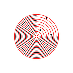 Radar Icon. Surveillance, Flight Detector Symbol for Design, Presentation, Website or Apps Elements - Vector.  Logo Template.     