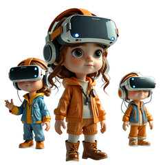 Tech Exploration Adorable 3D Characters Using VR Headsets to Explore Virtual Environments with Emerging Technology Devices