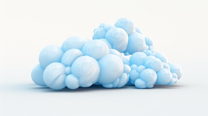 Stunning 3D abstract clouds and cumulus clip art on white background  perfect for sky elements