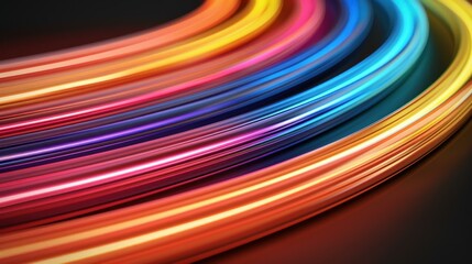 Vibrant 3D render with abstract multicolor spectrum background and neon rays.