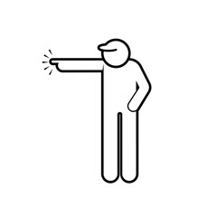 Showing Something. Man Directing Symbol - Vector.