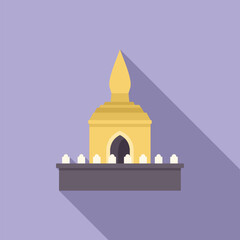 Obraz premium Traditional thai spirit house standing on a base with offerings