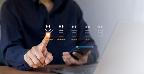 Customers rate service provider satisfaction through the application. Service experience in evaluating service quality