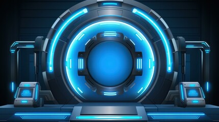 Cuttingedge digital network concept with neon elements for hightech and scifi themes.