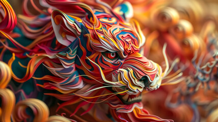 Obraz premium Papercraft art stock image of a detailed paper sculpture of a Ti
