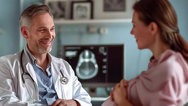 Expectant Mother Meeting Her Obgyn in Clinic