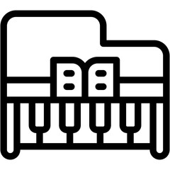 Fototapeta premium Vector Icon Piano, Instrument, Music, Free Time, Electronic, Multimedia