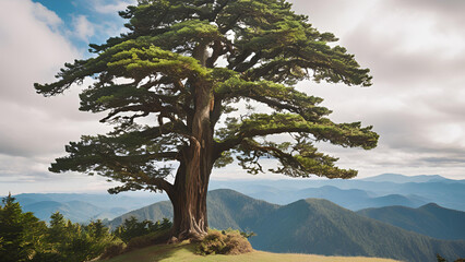 Obraz premium The loneliness of the trees on the mountain