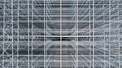 Aerial view scaffolding building construction, Scaffolding at construction site, Business...