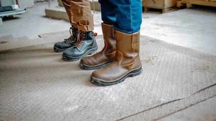 Safety shoes made of leather. These shoes have two functions, for fashion and to protect the feet....