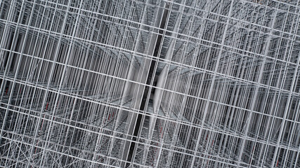 Aerial view scaffolding building construction, Scaffolding at construction site, Business investment Scaffolding pipe construction site with scaffold building strength scaffold on construction site.