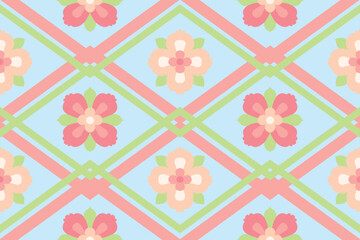 Seamless blue floral background for patterned fabric or wallpaper.