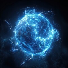 Obraz premium A circle glowing orb with a lot of sparks surrounding it