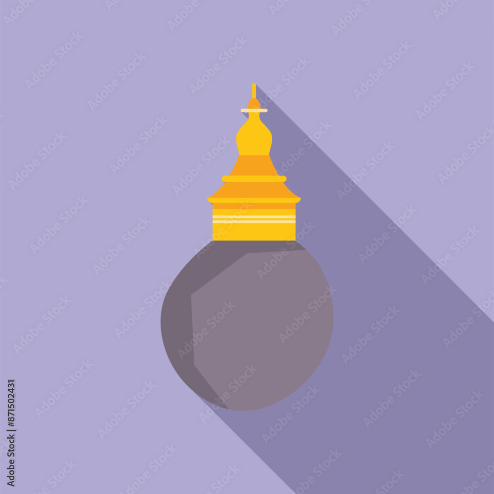 Wall mural illustration featuring a golden chedi tower, a prominent symbol of buddhist architecture and spiritu