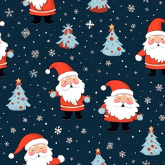 seamless pattern with christmas, bell, Santa claus, candy