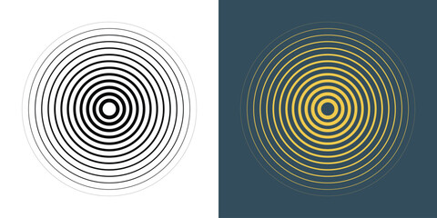 Hypnotic concentric circle radial line pattern background