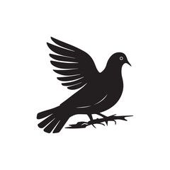 A vector Silhouette Dove Bird
