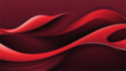 Fototapeta premium Blur and noise background with shiny wave lines isolated dark red background