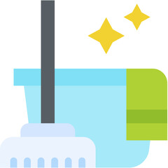 Vector Icon Floor Mop, Cleaning, Housework, Bucket, Household, House Cleaning
