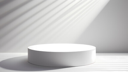 white podium with background