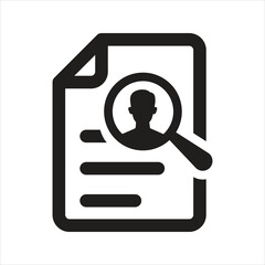 Document search vector icon, search file icon