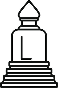 black outline buddhist temple icon