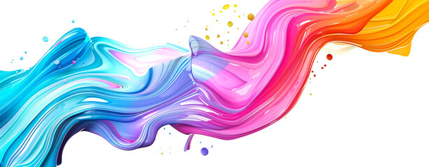 colorful splash of paint isolated on white background
