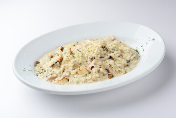 Italian restaurant pizza risotto pasta salad plate