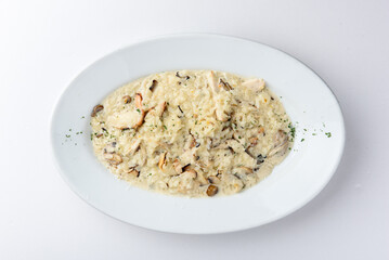 Italian restaurant pizza risotto pasta salad plate