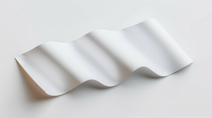 Bent white paper sheet on isolated background