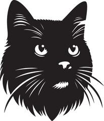 cat head silhouette vector illustration