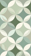 Abstract Green And White Geometric Pattern Wallpaper