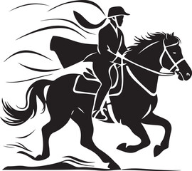 Horse rider silhouette Illustration vector .