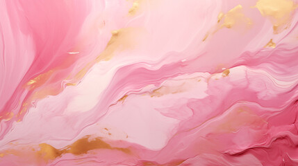 abstract pink painting background texture. pink paint and gold in a marble design