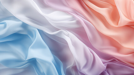 Obraz premium A vibrant and fluid background of multicolored silky fabric flowing gracefully. Background multicolored silk fabric.