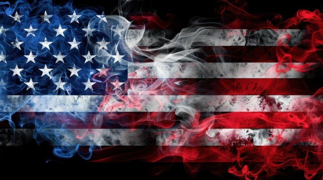 Abstract USA Flag Art