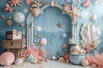A colorful room decorate for kid. wallpaper background