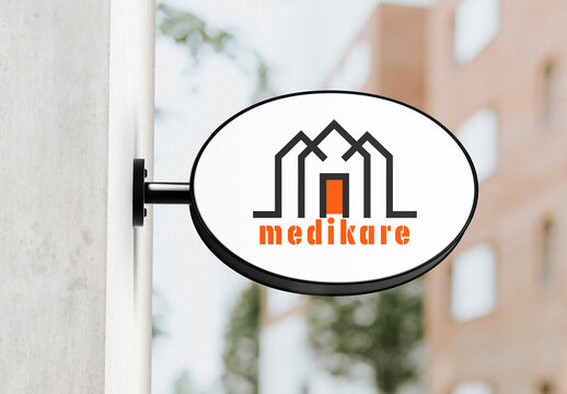 Sign Shop Oval Shape Mockup