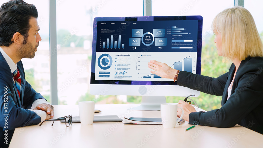 Poster business data dashboard provide business intelligence analytic for marketing strategy planning snugl