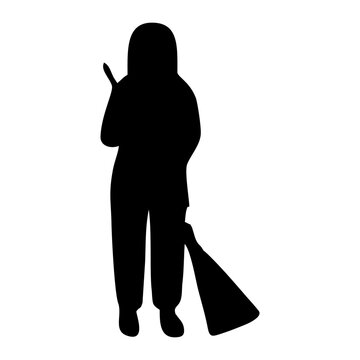 recommend clip art: silhouette of a person sweeping or mopping