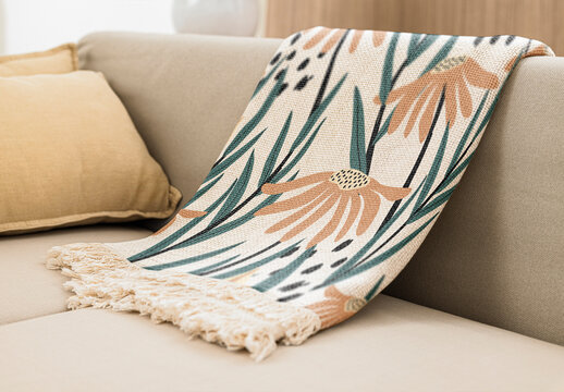Throw Blanket Mockup