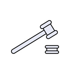 Hammer of Law Icon. Bid, Court Symbol - Vector Logo Template.  
